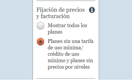 Paso siete: filtra los planes